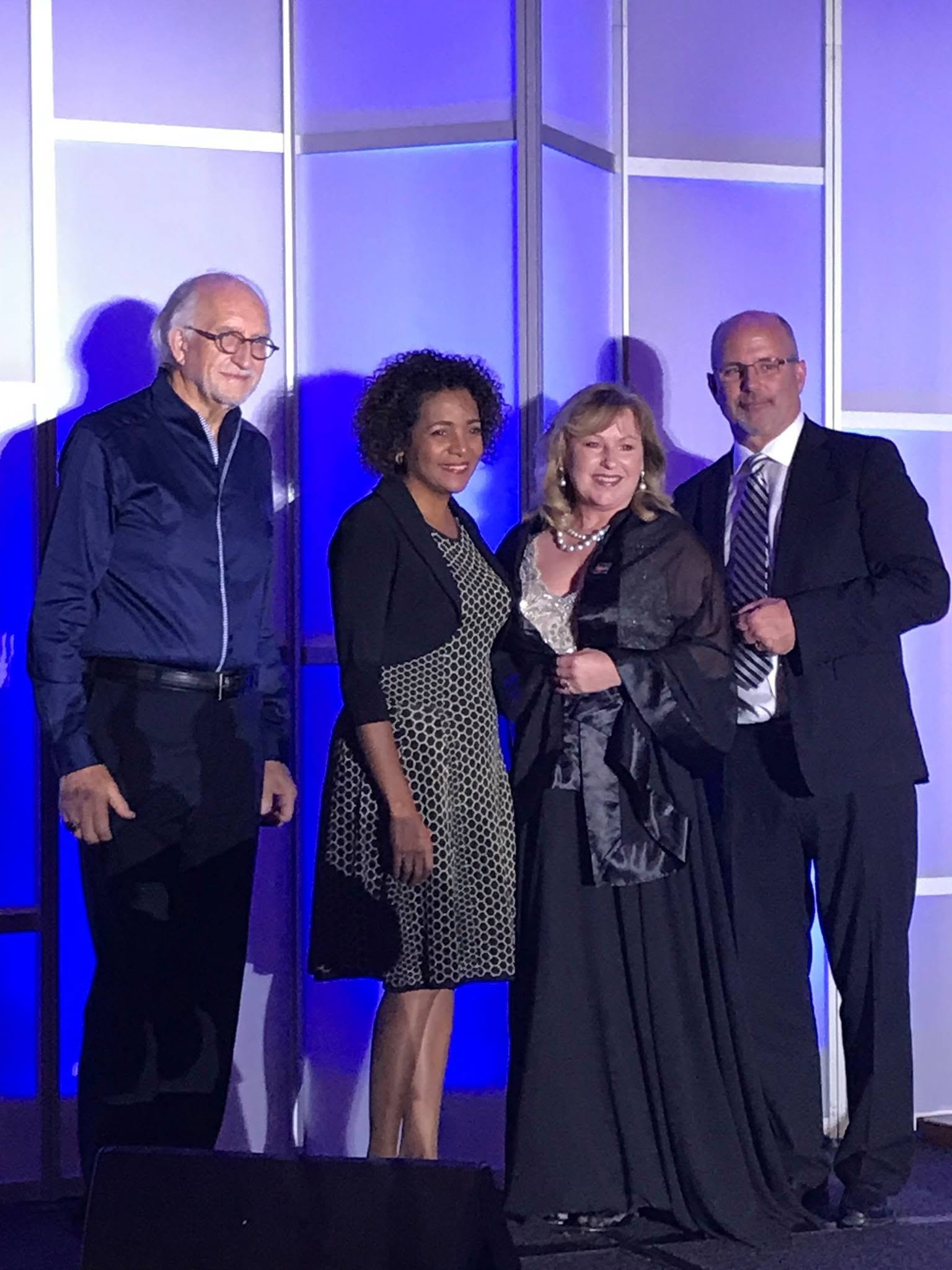 Pierrette Raymond on stage receiving her Amazing People Award at the 2017 Amazing People Gala in Ottawa